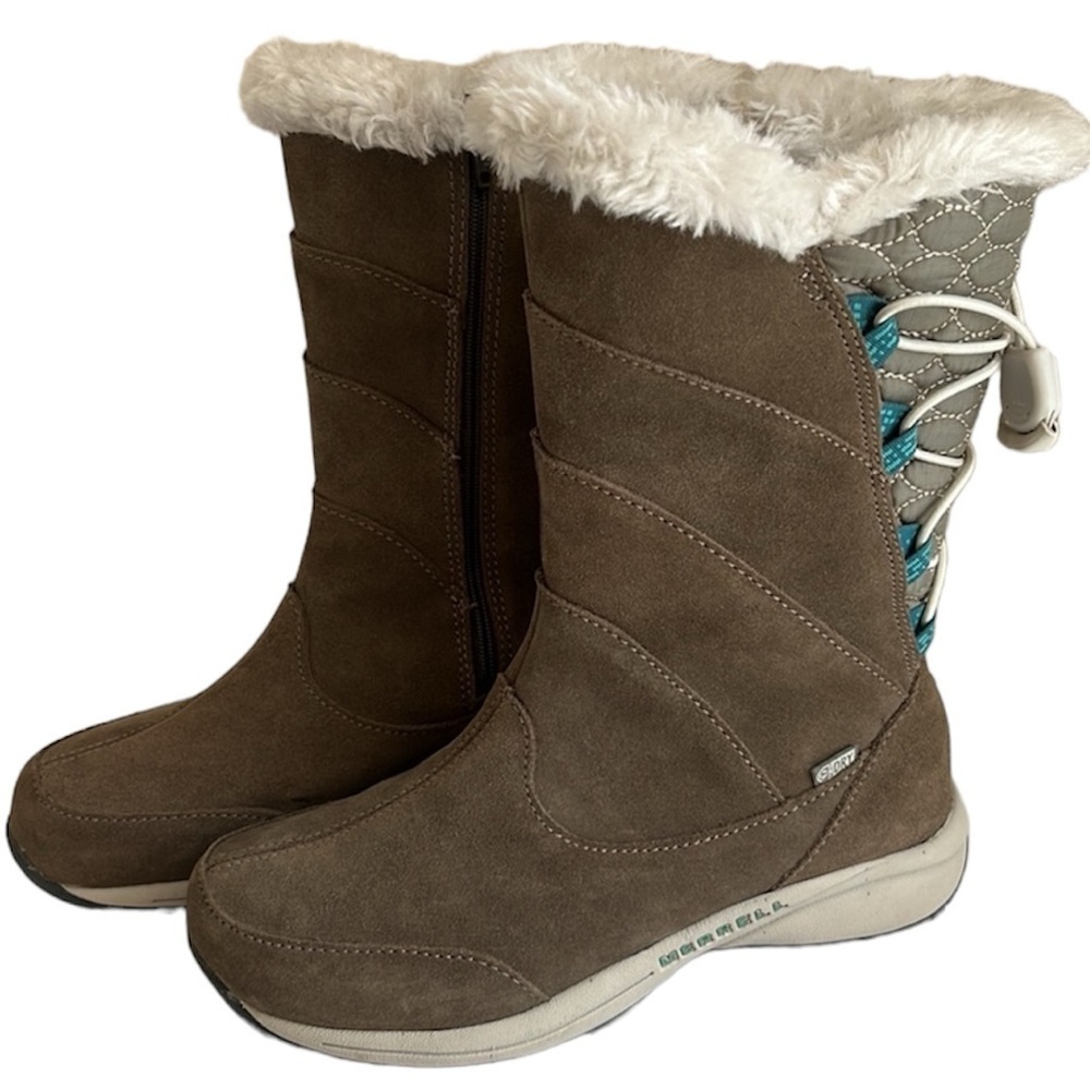 Merrell Jovilee winter boots Boulder/Sea Fog, W6 EUC very clean!